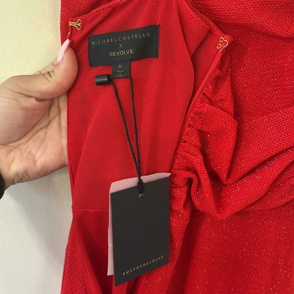 NEW Michael Costello x Revolve Brigitte Gown in Red Size Medium - Picture 8 of 10